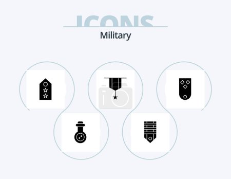 Illustration for Military Glyph Icon Pack 5 Icon Design. plain. insignia. military. decoration. two - Royalty Free Image