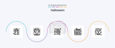 Illustration for Halloween Line 5 Icon Pack Including guy fawkes. avatar. eye. smiley. date - Royalty Free Image