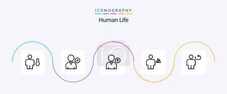 Ilustración de Human Line 5 Icon Pack Including body. land. avatar. human. body - Imagen libre de derechos