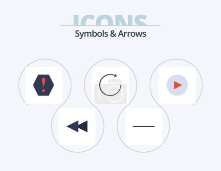 Illustration for Symbols and Arrows Flat Icon Pack 5 Icon Design. . clockwise. - Royalty Free Image