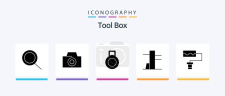 Téléchargez les illustrations : Tools Glyph 5 Icon Pack Including .. Creative Icons Design - en licence libre de droit