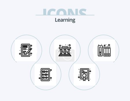 Illustration for Learning Line Icon Pack 5 Icon Design. museum. success. learning. learning. learning - Royalty Free Image