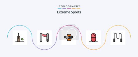 Illustration for Sport Line Filled Flat 5 Icon Pack Including . sport. punch. skipping. tablets - Royalty Free Image