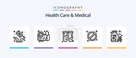 Illustration for Health Care And Medical Line 5 Icon Pack Including hands. medical call. phone. calling. medicine. Creative Icons Design - Royalty Free Image