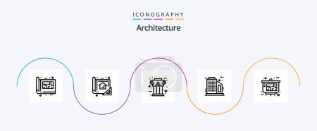 Illustration for Architecture Line 5 Icon Pack Including skyscraper. building. planning. history. ancient - Royalty Free Image