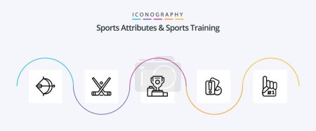 Illustration for Sports Atributes And Sports Training Line 5 Icon Pack Including holding. card. stick. goblet. champion - Royalty Free Image