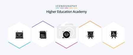 Illustration for Academy 25 Glyph icon pack including formula. study. university. education. academy - Royalty Free Image