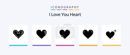 Illustration for Heart Glyph 5 Icon Pack Including . favorite. love. Creative Icons Design - Royalty Free Image