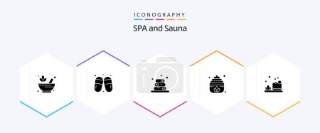 Ilustración de Sauna 25 Glyph icon pack including . cleaning. spa. bath. cream - Imagen libre de derechos