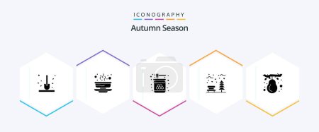Illustration for Autumn 25 Glyph icon pack including park. autumn. food. sweet. honey - Royalty Free Image