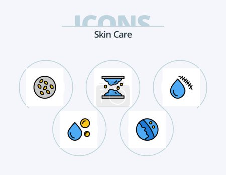 Téléchargez les illustrations : Skin Line Filled Icon Pack 5 Icon Design. natural. herbs. skincare. cosmetic herbs. dry - en licence libre de droit