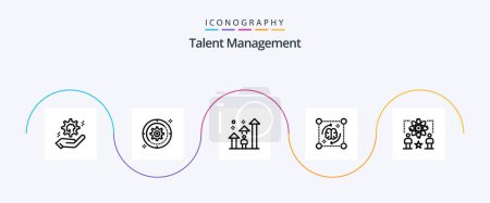 Téléchargez les illustrations : Talent Management Line 5 Icon Pack Including file. mind. wheel. career. arrow - en licence libre de droit