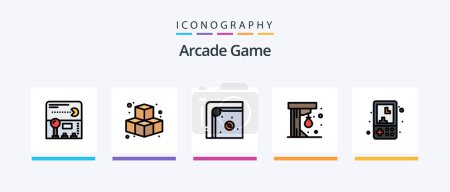 Illustration for Arcade Line Filled 5 Icon Pack Including pinball. game. recreation. fun. play. Creative Icons Design - Royalty Free Image