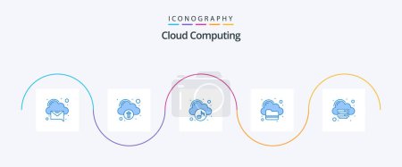 Illustration for Cloud Computing Blue 5 Icon Pack Including server. cloud. syncronize. computing - Royalty Free Image