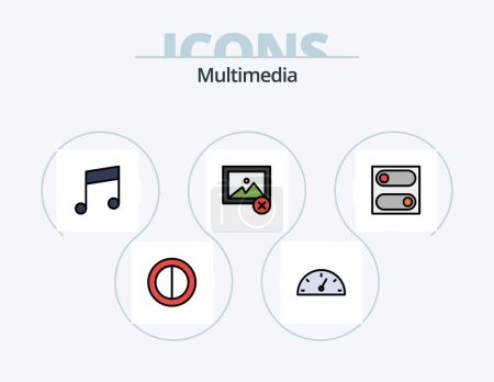 Illustration for Multimedia Line Filled Icon Pack 5 Icon Design. . album. . options - Royalty Free Image