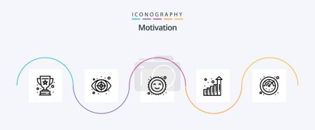 Ilustración de Motivation Line 5 Icon Pack Incluyendo. cronómetro. Galleta. plazo. crecimiento - Imagen libre de derechos