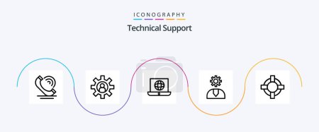 Ilustración de Technical Support Line 5 Icon Pack Including help. service. laptop. help. call - Imagen libre de derechos