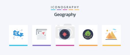 Ilustración de Geo Graphy Flat 5 Icon Pack Including summer. seeds. position. tree. navigation. Creative Icons Design - Imagen libre de derechos