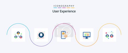 Ilustración de User Experience Flat 5 Icon Pack Including user. experience. contour. design. website - Imagen libre de derechos