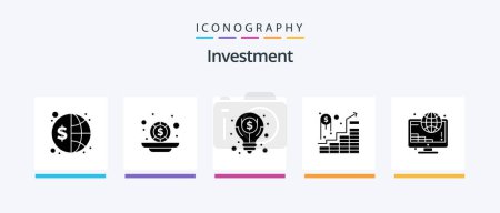 Ilustración de Investment Glyph 5 Icon Pack Including investment. successful. coins. investment. dollar. Creative Icons Design - Imagen libre de derechos