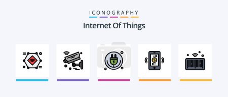 Illustration for Internet Of Things Line Filled 5 Icon Pack Including internet. things. connection. refrigerator. internet. Creative Icons Design - Royalty Free Image