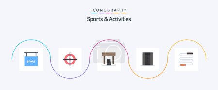 Illustration for Sports and Activities Flat 5 Icon Pack Including fitness. pitch. athletics. game. activities - Royalty Free Image