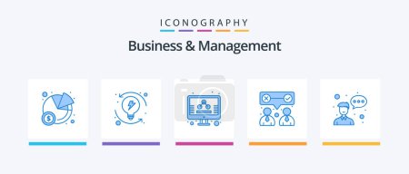 Illustration for Business And Management Blue 5 Icon Pack Including entrepreneur. avatar. management. team work. our. Creative Icons Design - Royalty Free Image
