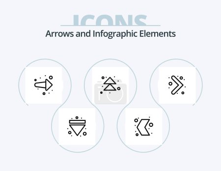 Illustration for Arrow Line Icon Pack 5 Icon Design. direction. arrows. forward. arrow. next - Royalty Free Image