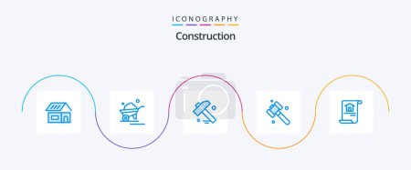 Illustration for Construction Blue 5 Icon Pack Including . building. wheelbarrow. home. construction - Royalty Free Image