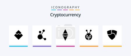 Téléchargez les illustrations : Cryptocurrency Glyph 5 Icon Pack Including antshares . money. coin . cryptocurrency . ethereum. Creative Icons Design - en licence libre de droit
