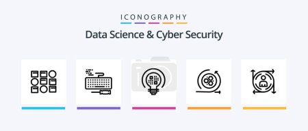 Illustration for Data Science And Cyber Security Line 5 Icon Pack Including arrow. user. scince. scince. machine. Creative Icons Design - Royalty Free Image