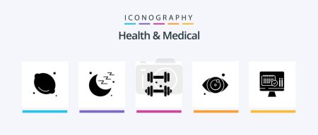 Illustration for Health And Medical Glyph 5 Icon Pack Including calender. screen. fitness. medical. eye. Creative Icons Design - Royalty Free Image