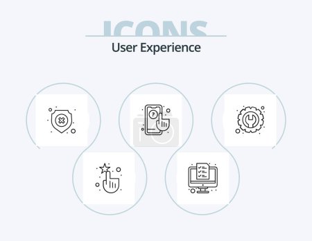 Illustration for User Experience Line Icon Pack 5 Icon Design. attract. rotate. data. people. wireframe - Royalty Free Image