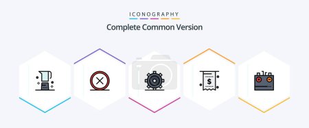Illustration for Complete Common Version 25 FilledLine icon pack including money. currency. delete. bill. setting - Royalty Free Image