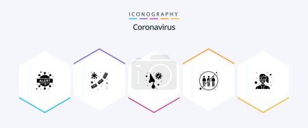 Illustration for Coronavirus 25 Glyph icon pack including transfer. human. blood. engagement. virus - Royalty Free Image