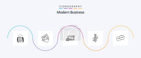 Illustration for Modern Business Line 5 Icon Pack Including login. security. cards. padlock. shopping - Royalty Free Image