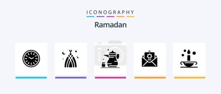 Illustration for Ramadan Glyph 5 Icon Pack Including . ramadan . month . islam . abrahamic. Creative Icons Design - Royalty Free Image