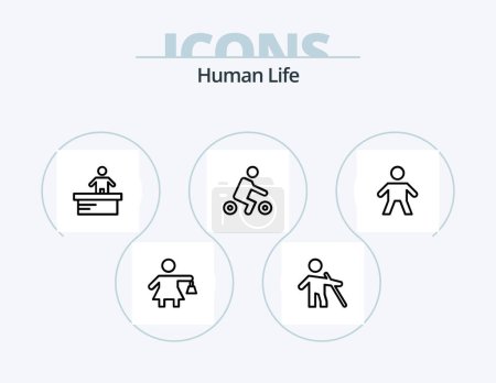 Téléchargez les illustrations : Human Line Icon Pack 5 Icon Design. . preacher. dad. people. monk - en licence libre de droit