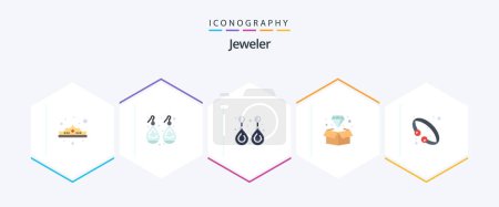 Ilustración de Jewellery 25 Flat icon pack including jewel. diamond. silver. jewelry - Imagen libre de derechos