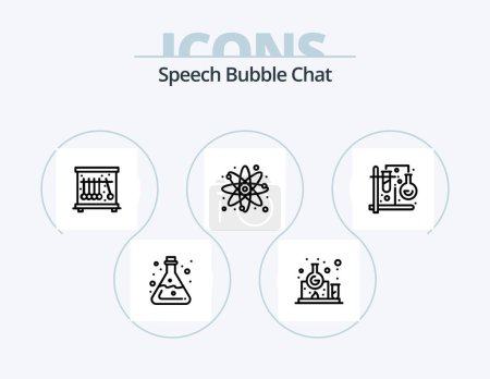 Illustration for Chat Line Icon Pack 5 Icon Design. . . chat. comment. bubble - Royalty Free Image