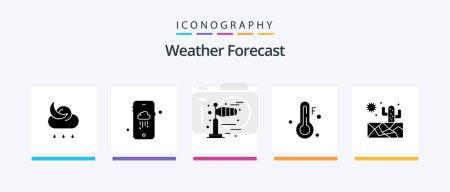 Illustration for Weather Glyph 5 Icon Pack Including . weather. weather. sun. weather. Creative Icons Design - Royalty Free Image
