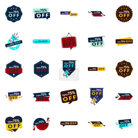 Ilustración de Get the most out of Your Sale with the Up to 70% Off Vector Pack 25 High Quality Designs - Imagen libre de derechos