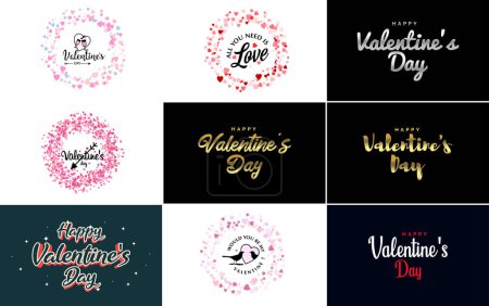 Téléchargez les illustrations : Love word art design with a heart-shaped background and a bokeh effect - en licence libre de droit