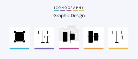 Téléchargez les illustrations : Pack Icône Design Glyph 5 inclus. à gauche. police. Icônes créatives Design - en licence libre de droit