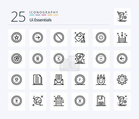 Illustration for Ui Essentials 25 Line icon pack including colour. bucket. interface. ui. garbage - Royalty Free Image