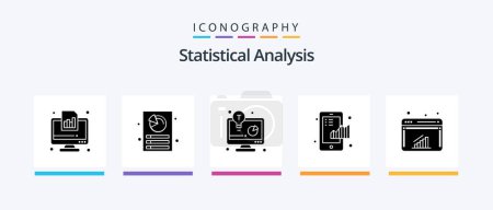 Ilustración de Statistical Analysis Glyph 5 Icon Pack Including statistical. finance. report. chart. business solution. Creative Icons Design - Imagen libre de derechos