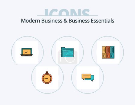 Illustration for Modern Business And Business Essentials Line Filled Icon Pack 5 Icon Design. conversation. bubbles. fast. bubble. watch - Royalty Free Image
