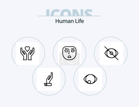 Téléchargez les illustrations : Human Line Icon Pack 5 Icon Design. . hand. - en licence libre de droit