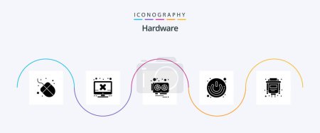 Illustration for Hardware Glyph 5 Icon Pack Including port. switch. hardware. shutdown. power - Royalty Free Image