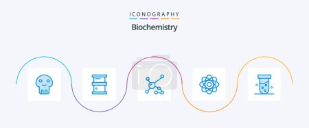 Téléchargez les illustrations : Biochemistry Blue 5 Icon Pack Including tube. chemistry. atom. biochemistry. genetic - en licence libre de droit